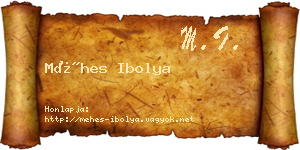 Méhes Ibolya névjegykártya